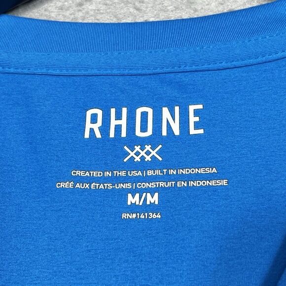 Rhone T-Shirt Mens Size Medium Blue Short Sleeve Performance Crew Neck Training - Picture 10 of 13